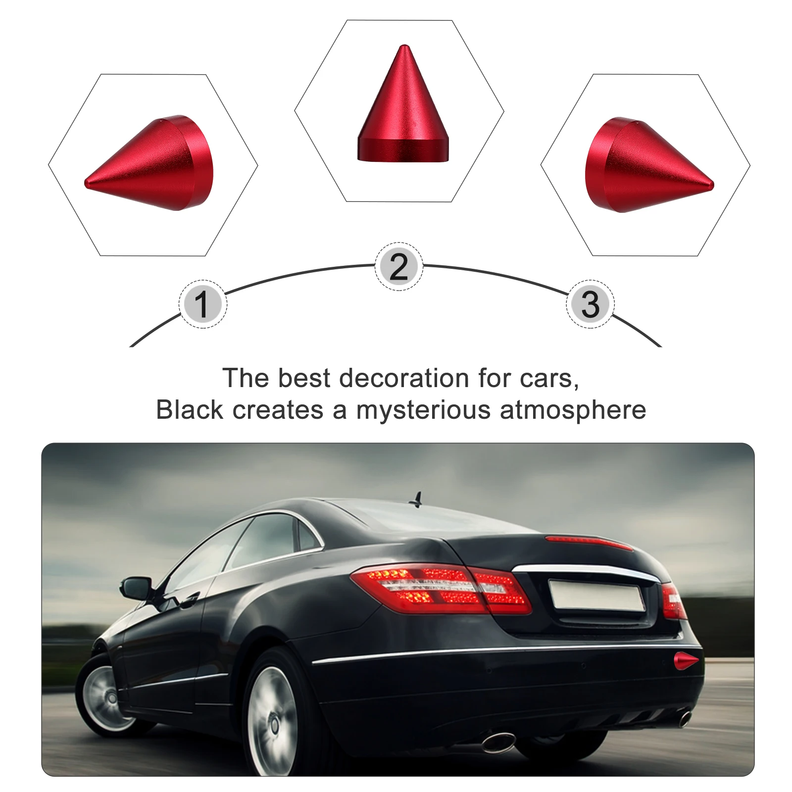 

Anti-collision Stickers Rear Tail Cone Protector Aluminum Alloy Adaptation Tool