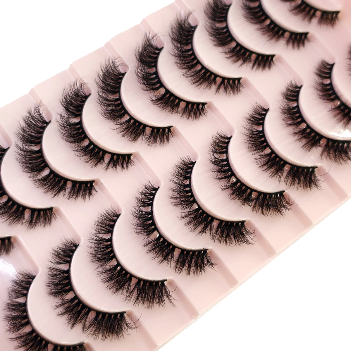 10 Paar Mix-Wimpern aus Nerz, flauschig, dramatisch, falsche Wimpern, natürlich, lang, künstlicher Nerz, dünne, künstliche Wimpern, sieht aus wie Verlängerung XH01 – Detail 2