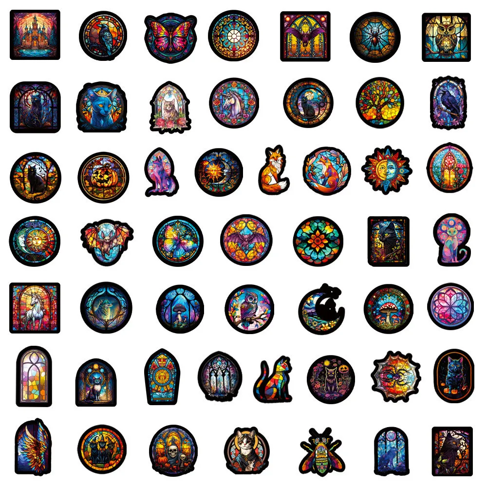 50 قطعة القوطية الرجعية الماس الفن زهرة ويندوز مقاوم للماء ملصقات الكتابة على الجدران للدراجات حساب اليد BulingBulingStickers Store #6