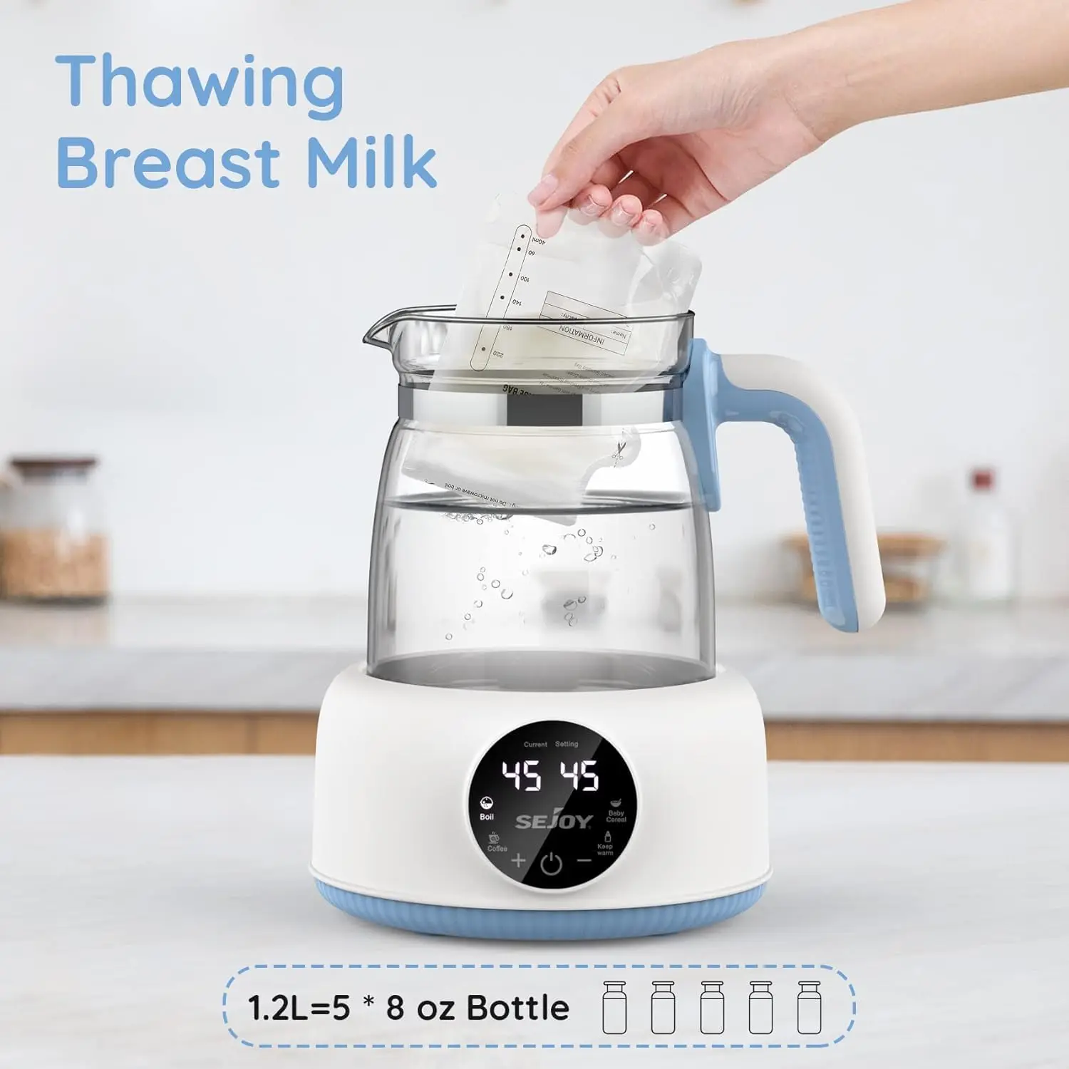 Sejoy Electric Milk Bottle Warmer  Infant Thermostatic Milk Modulator Baby Formula Kettle Automatic Warmer Feeding Bottle