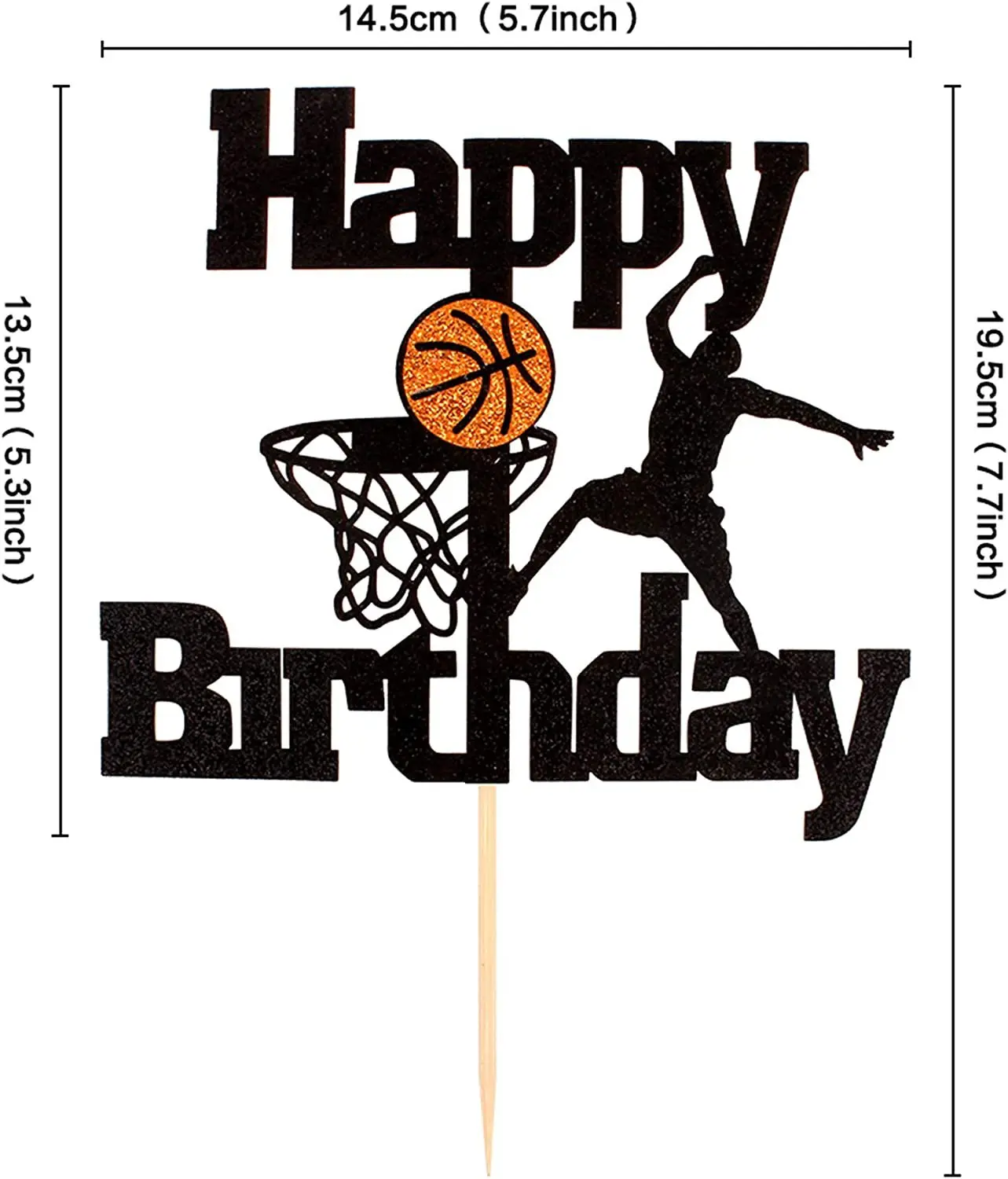 Basketball Happy Birthday Cake Topper Flag Net Ball Wedding Boys Party Cake DIY Baking Cupcake Toppers Decoration Baby Shower