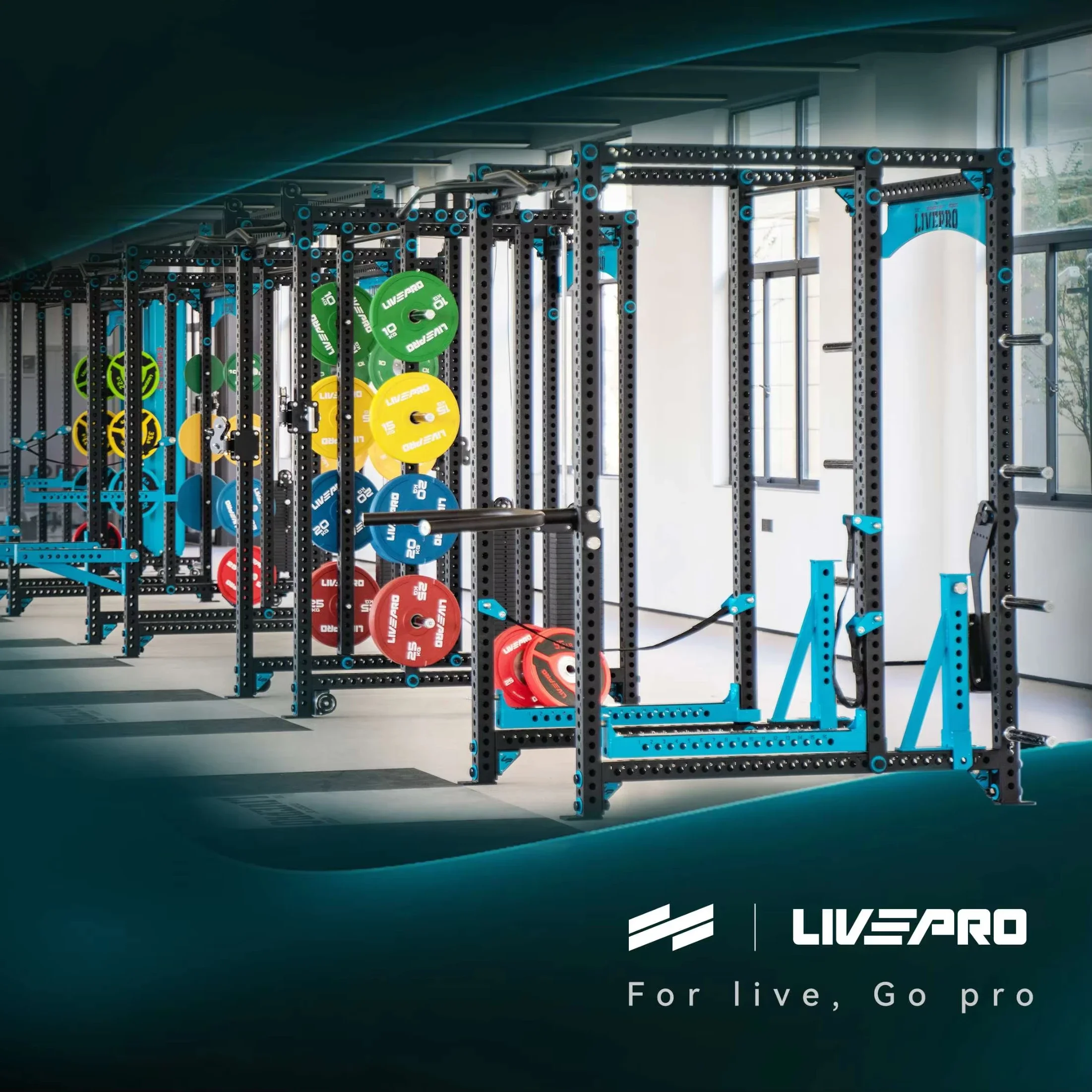 LIVEPRO New Style Professional GYM Club Equipment Multi Functional Half Rack Power Rack Cage Smith Machine Power Rack