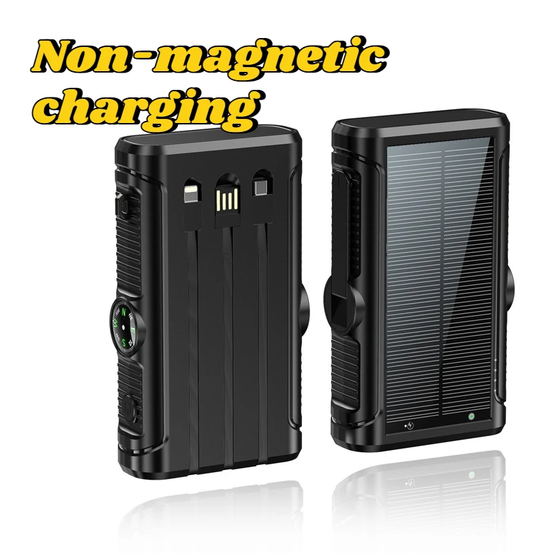 2025 NIEUWE Zonne-energie Bank 20000 mAh 22,5 W Magnetische Draadloze Powerbank Handslinger met Kabel Draagbare Oplader voor Outdoor Camping