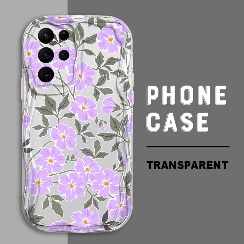 Creamy Texture Case for Samsung Galaxy S23 S24 Ultra S20 FE S21 Plus Shockproof Phone Cover Silicone Funda Brilliant Flowers image 6