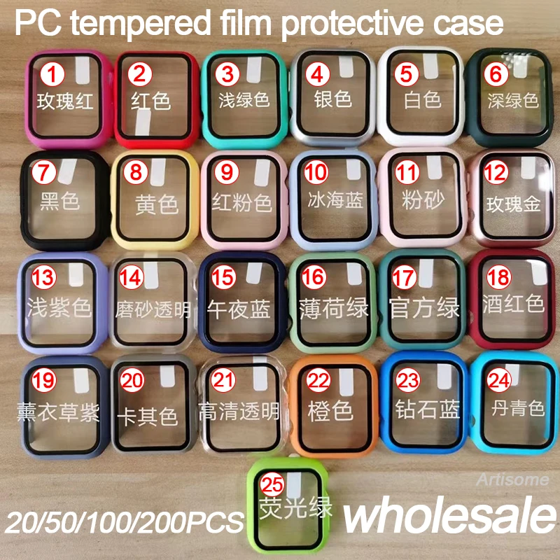 Wholesale Glass+Cover For iWatch Case 45mm 41mm 44mm Accessorie Screen Protector