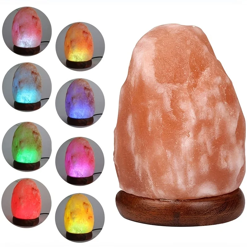 Himalayan crystal salt lamp USB natural colorful color changing warm white LED mineral salt lamp night light