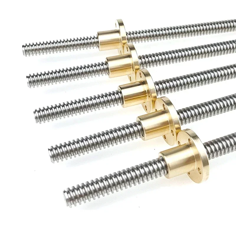 1PC T16 Lead Screw 16mm Linear Shaft Lead 4/8/2/3mm with Brass Nut Length 100mm-600mm 3D Printer CNC Trapezoidal Rod