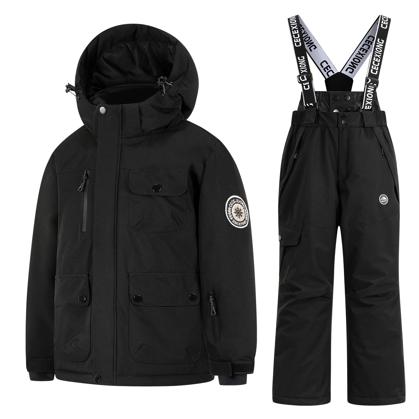 -30 grados de invierno traje de nieve para niños trajes de esquí para niños 2 piezas deportes al aire libre snowboard traje de nieve para niños y niñas conjunto de traje de esquí