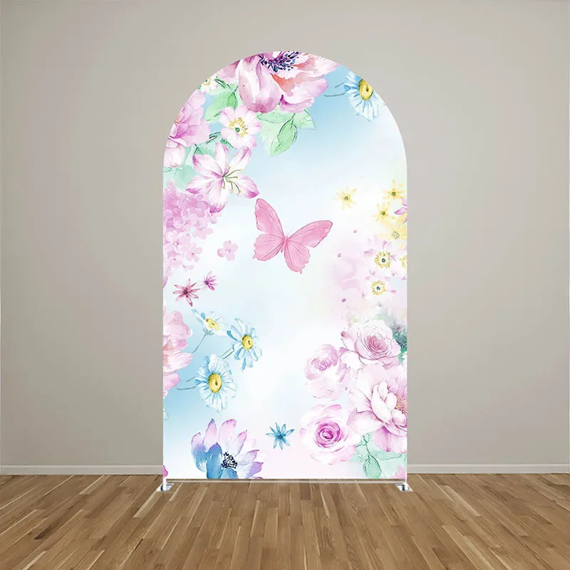 

Мехофонд на заказ двусторонние фиолетовые цветы бабочка для девочек на день рождения детский душ чехлы Chiara арка фон Декор фон