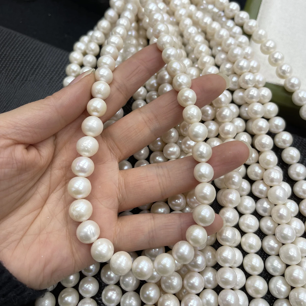 

AAAA 10-11mm High-Quality Near-Round Natural Freshwater Pearl Semi-Finished Beads for Jewelry Making DIY Necklace Accessories