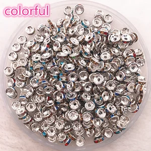 Nuevo 50pcs de 6 mm Czeco cristali cristal de diamantes de diez rhinestone cuentas espaciador sueltas para joyas que fabrican collar de bricolaje de bricolaje 8 mejores encantos de cristal de ventas para joyas - №5