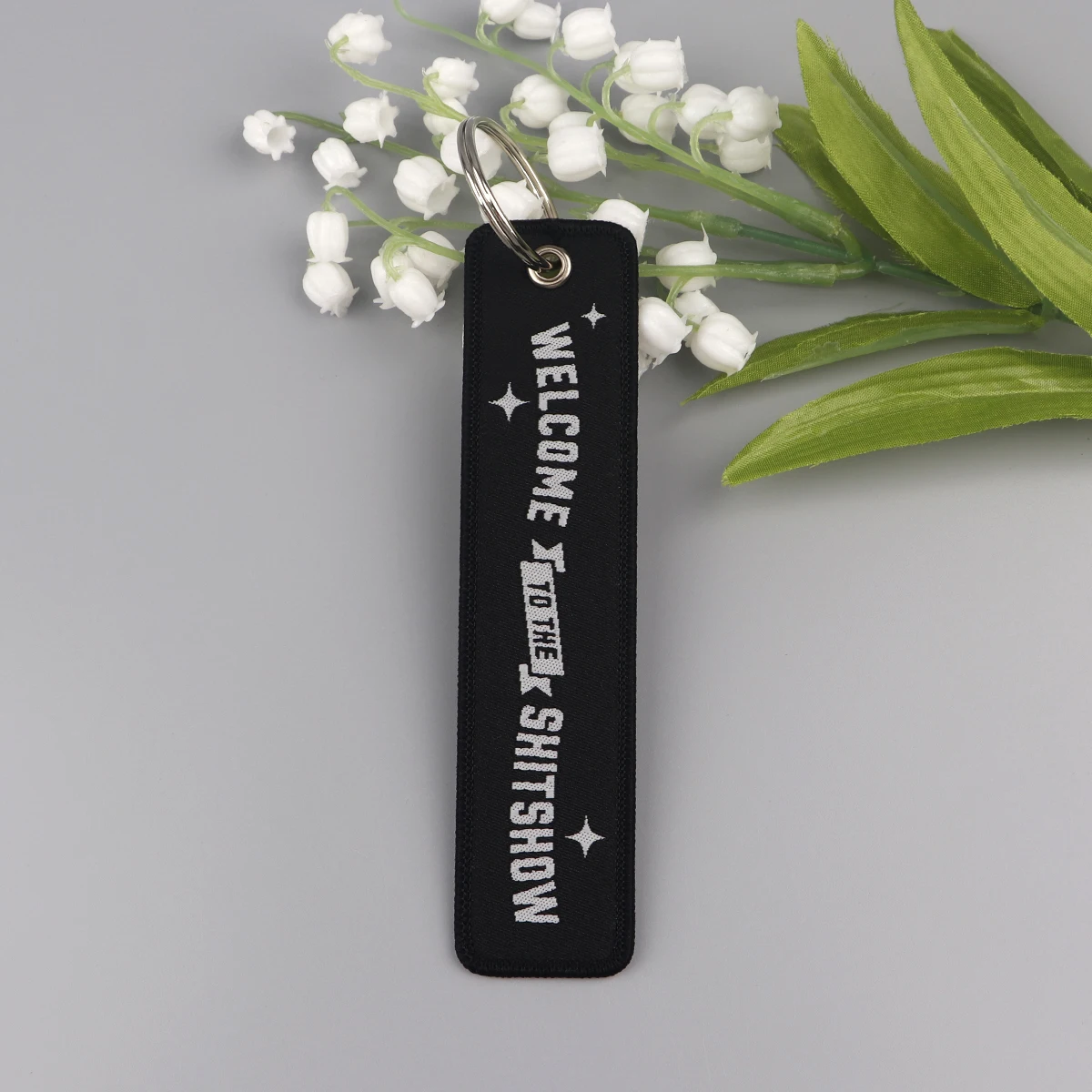 Quote Serises Embroidered Key Cool Quotation Men KeyTas Keychain for Car Motorcycles Keyring Holder Jewelry Accessories Gift 1pc