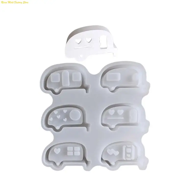 

MXME Candlestick Silicone Mold Hollow Easter Bus Shaped Ornament Mould Jewelry Tool