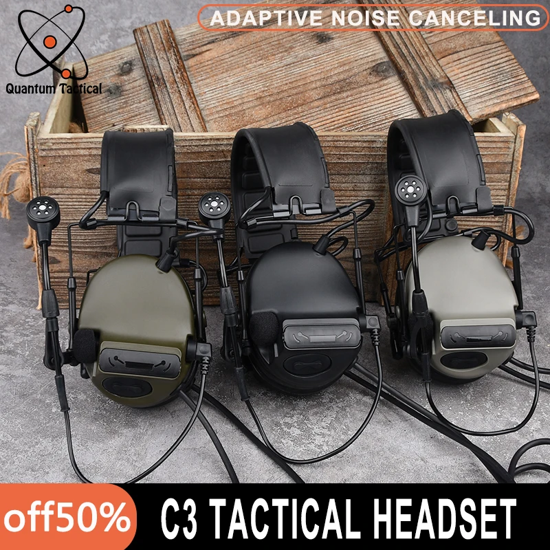 

Tactical C III Headset Adaptive Noise Canceling Microphone Communication Headphone C3 Outdoor Shooting Hearing Protection