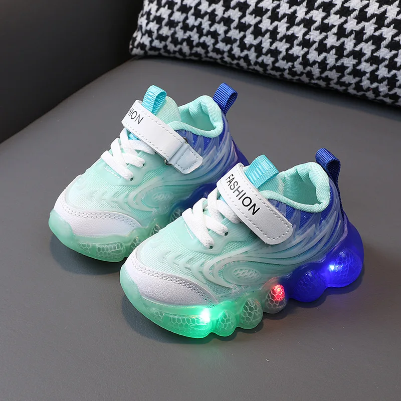 Bright Light Child Kid Sneaker 1-6 anni 3 primavera e autunno nuovi ragazzi illuminano le scarpe da donna con fondo morbido scarpe da bambino Fashi