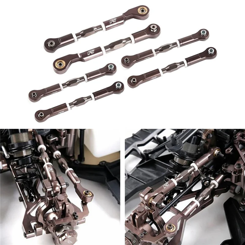 CNC Alloy Front + Rear + Steering Tie Rod Pull Rod Set for ROFUN F5 MCD Rr5 1/5 on Road Rc Car