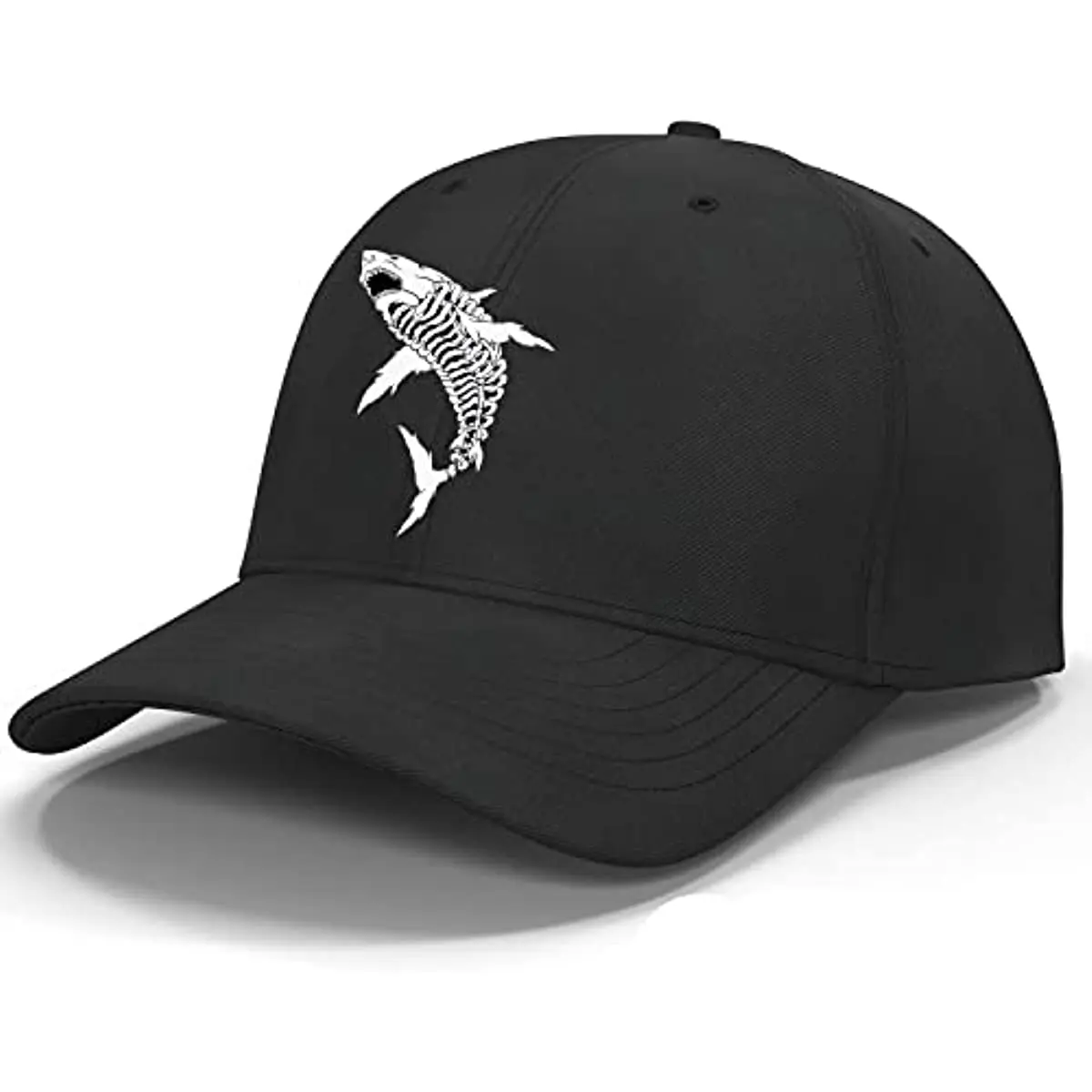 Skeleton Shark Dad gorra de béisbol clásica, gorra de béisbol ajustable, Snapback, informal, Unisex, cuatro estaciones