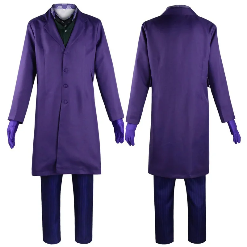 Costume de Cosplay Joker du Film Dark Knight, Déguisement de Super Méchant, Violet, pour Adulte, Homme, Enfant, Garçon, Nouvelle Collection 2025