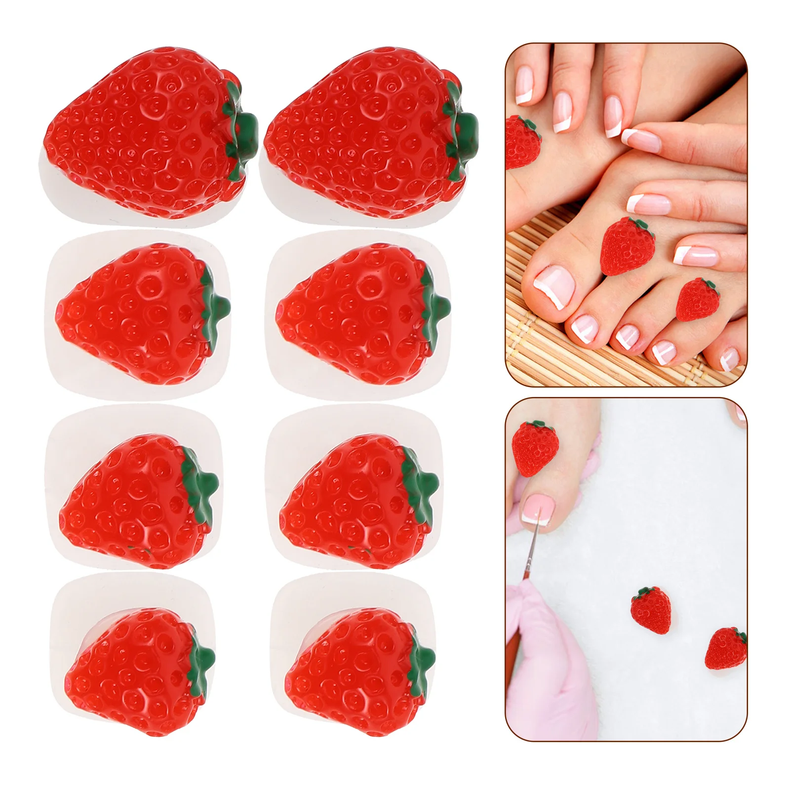 

8Pcs Cute Fruit-Shaped Toe Separators for Pedicure Nail Care Non-Slip Soft Silicone Toe Dividers Reusable Manicure Tool