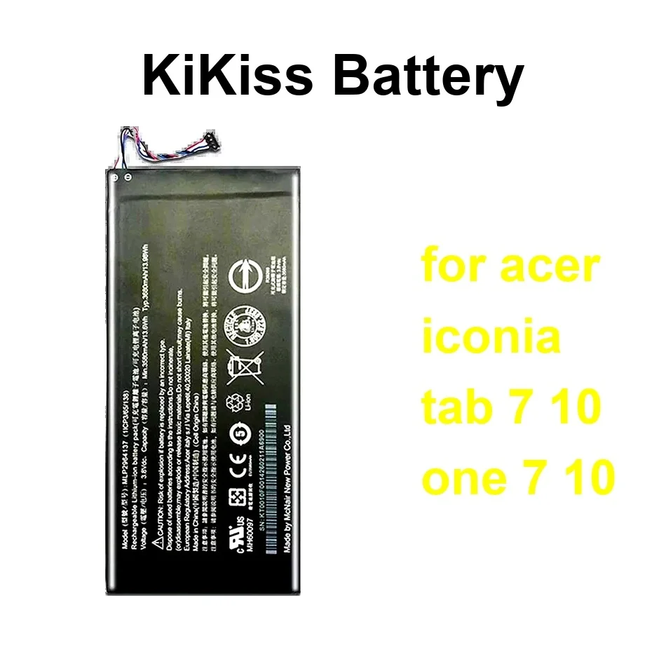 

Tablet Battery Long-Lasting Performance MLP2964137 4260124P AP14E8K 3520-8400Mah For Acer Iconia Tab 7 10 One