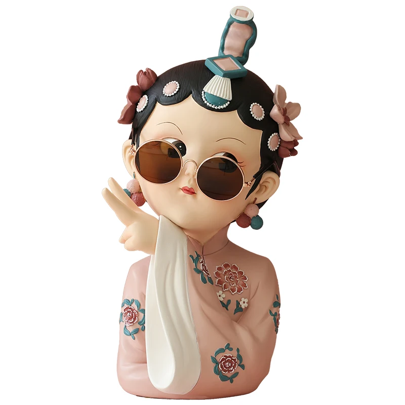 New Kawaii China Chic Art Beijing Opera Girl Handmade Decoration Home Decoration Halloween Gift Play Collection Souvenir