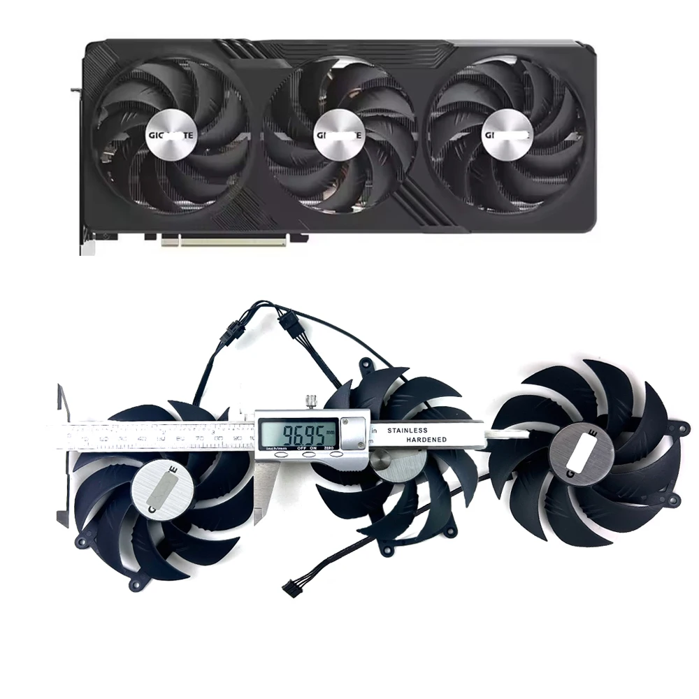 

Новый охлаждающий вентилятор 95 мм, 4 контакта, PLD10020S12H RX 7900 XTX, вентилятор графического процессора для Gigabyte Radeon RX 7900 XTX GAMING RTX4070 4060, вентилятор видеокарты