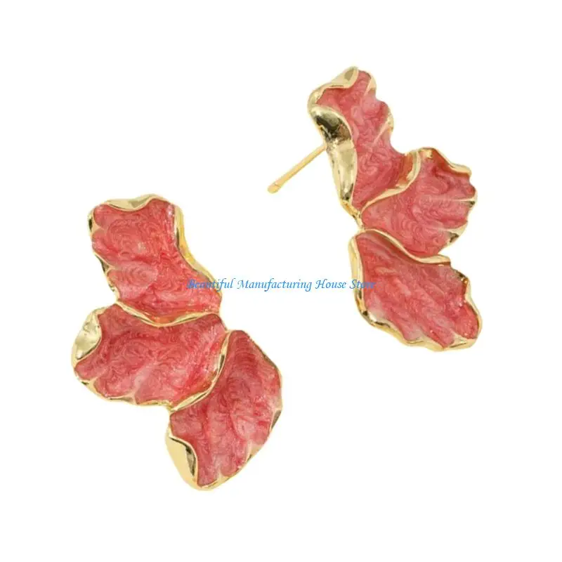 

E56A Unique Maple and Flower Earrings Portable Accessory for Vintage Lovers