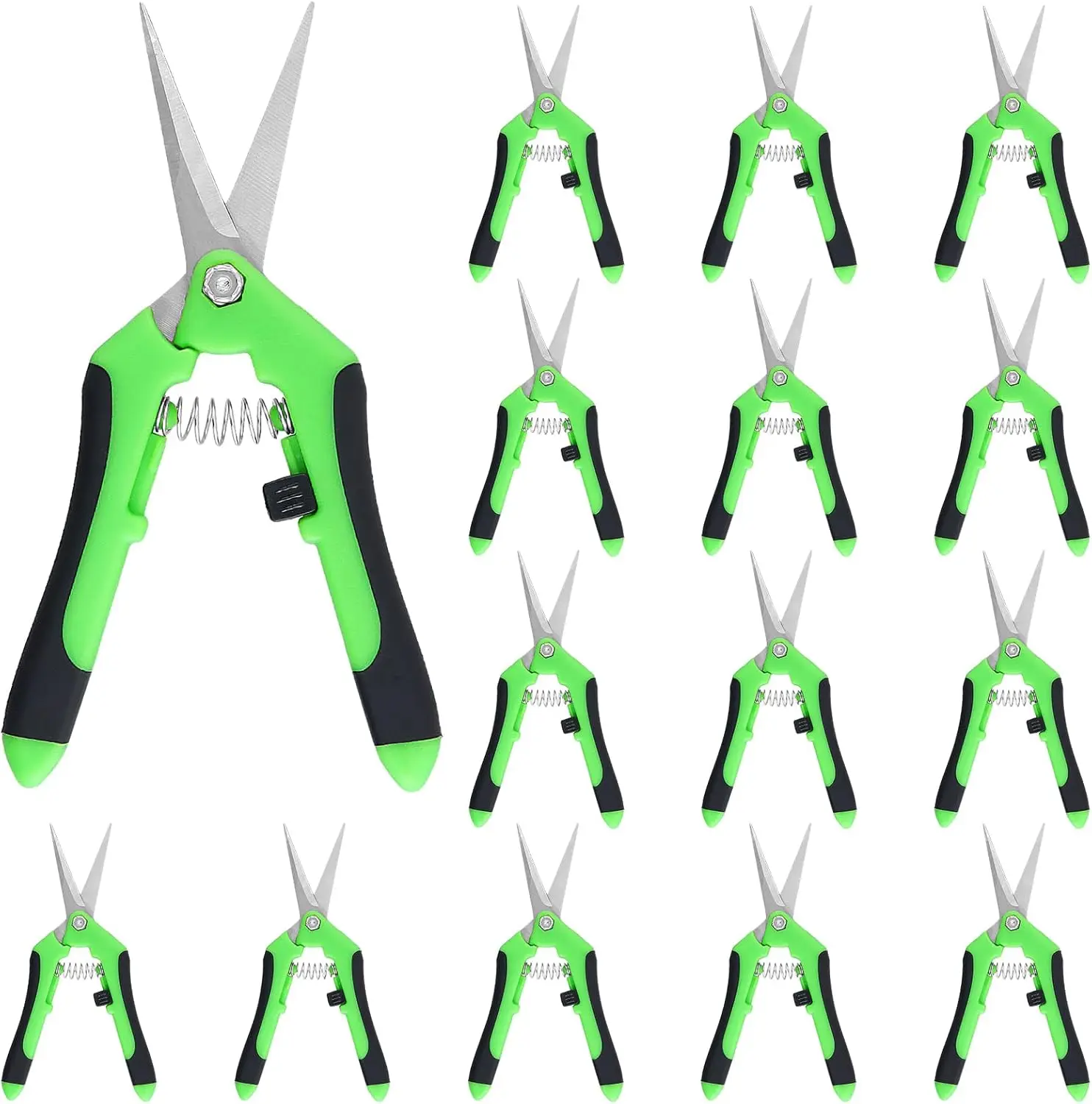 15 PCS 6.5 inch Garden Pruning Shears, Gardening Hand Pruners with Straight Stainless Steel Precision Blades, Pruning Shears