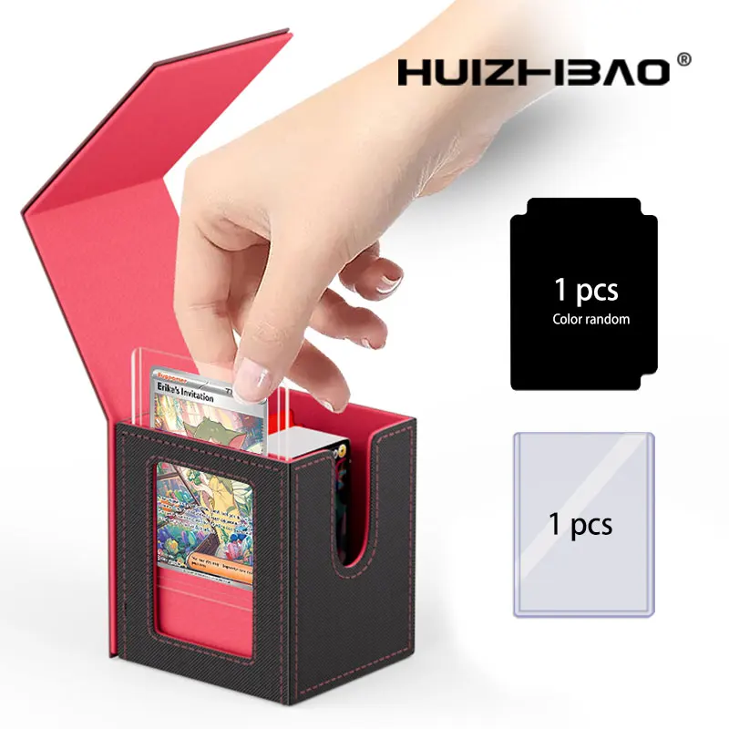 Caja de almacenamiento de baraja de cartas, juegos de mesa TCG, caja de baraja de comandante mágico, organizador de transporte de tarjetas mtg, estuche comercial para fundas pokemon tcg