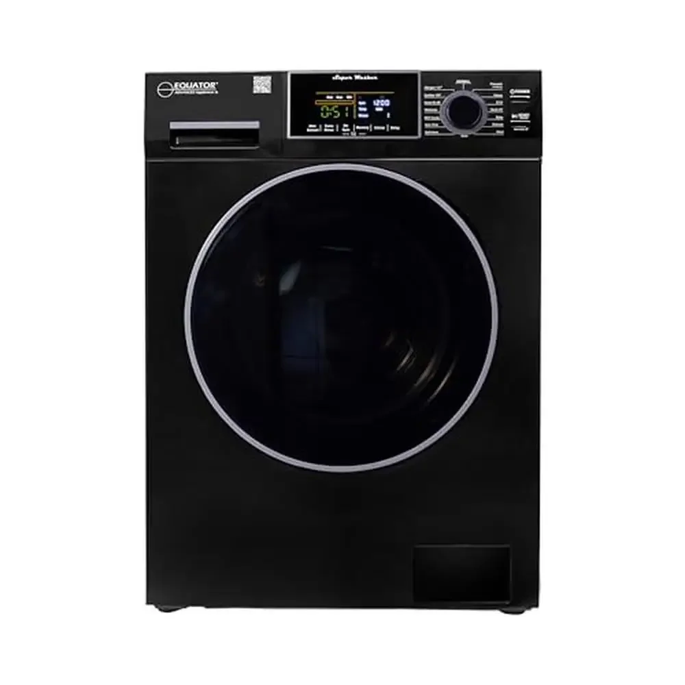 Compact Washer 1.6cf/15lbs Black LED Display 15 Programs Winterize Pet Cycle Allergen