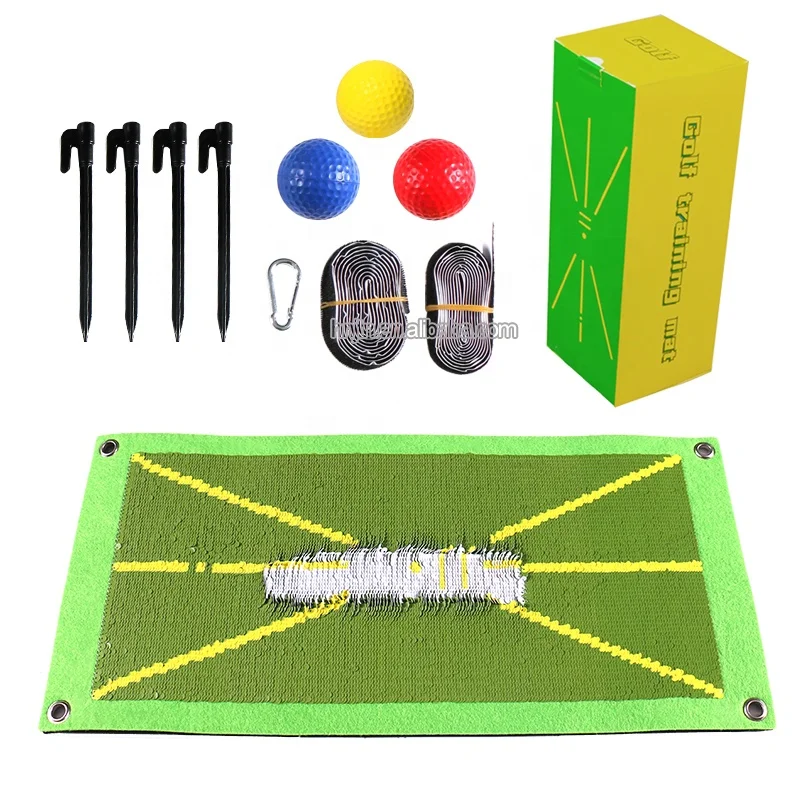 Golf Practice Trajectory Display Anti-slip Hitting Mat Manufacturer Mini Golf Rubber Mat Golf Swing Trainer Training Mat