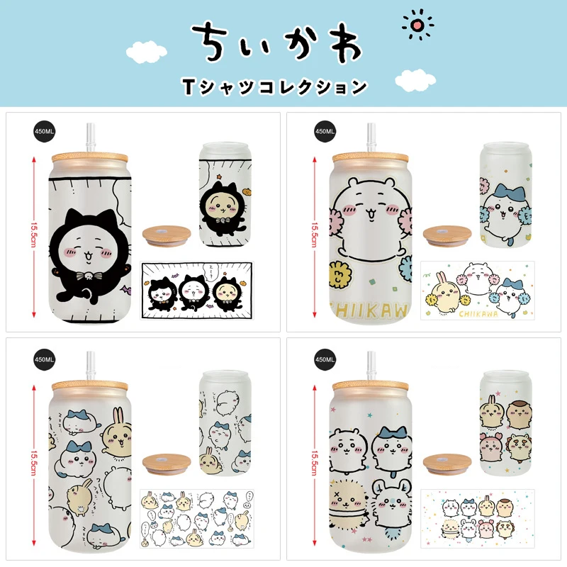 

Kawaii Hachiware Usagi Kurimanju аниме фигурки мультфильм с принтом 450 мл чашка для чая студенческая домашняя матовая соломенная стеклянная чашка подарок