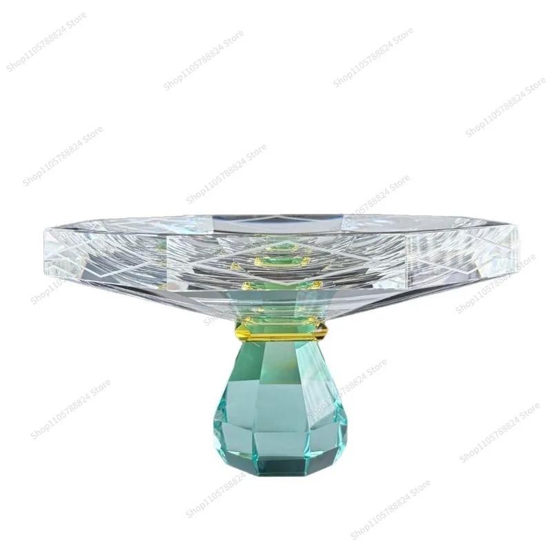 For high-value fruit plate French blue crystal snack candy plate living room coffee table ornament