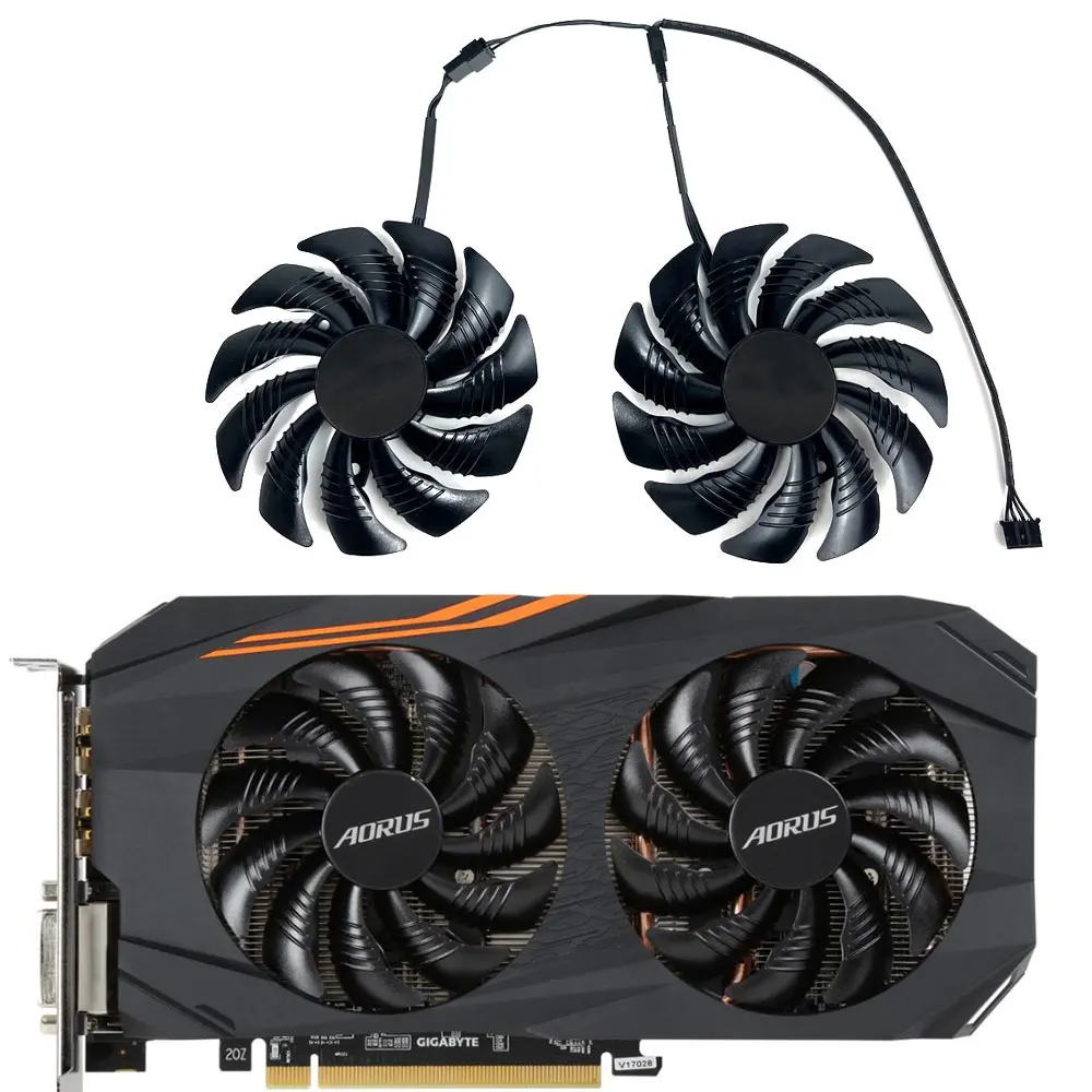 NOWY 88MM 4PIN T 129215 SU PLD09210S12HH RX 580、RX 570 GPU FAN，Dla Gigabyte AORUS Radeon RX 580、RX 570 Wentylator chłodzący kartę graficzną