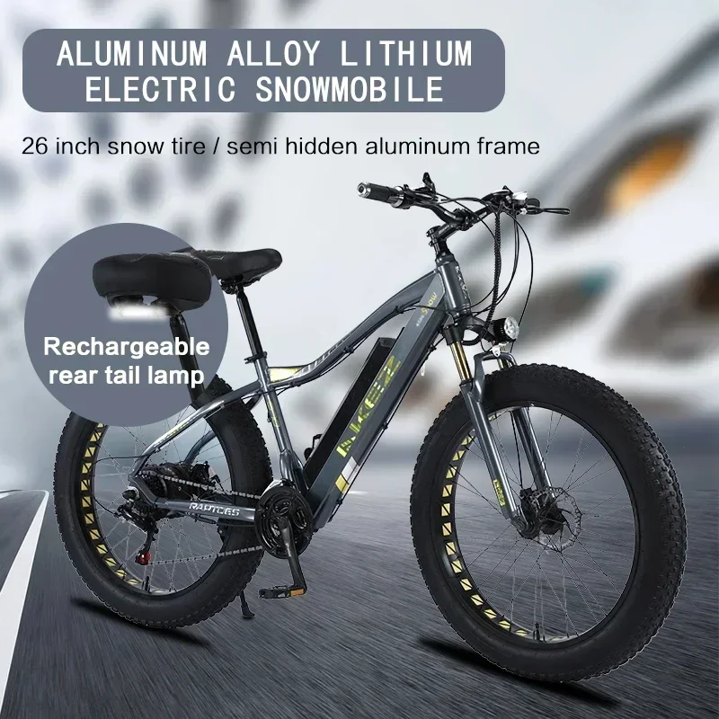 AKEZ variable speed Electric Bicycle 26*4.0 fat tire mountain Electric Bike 750W13AH motor urban off-road snow Electric Bicycle