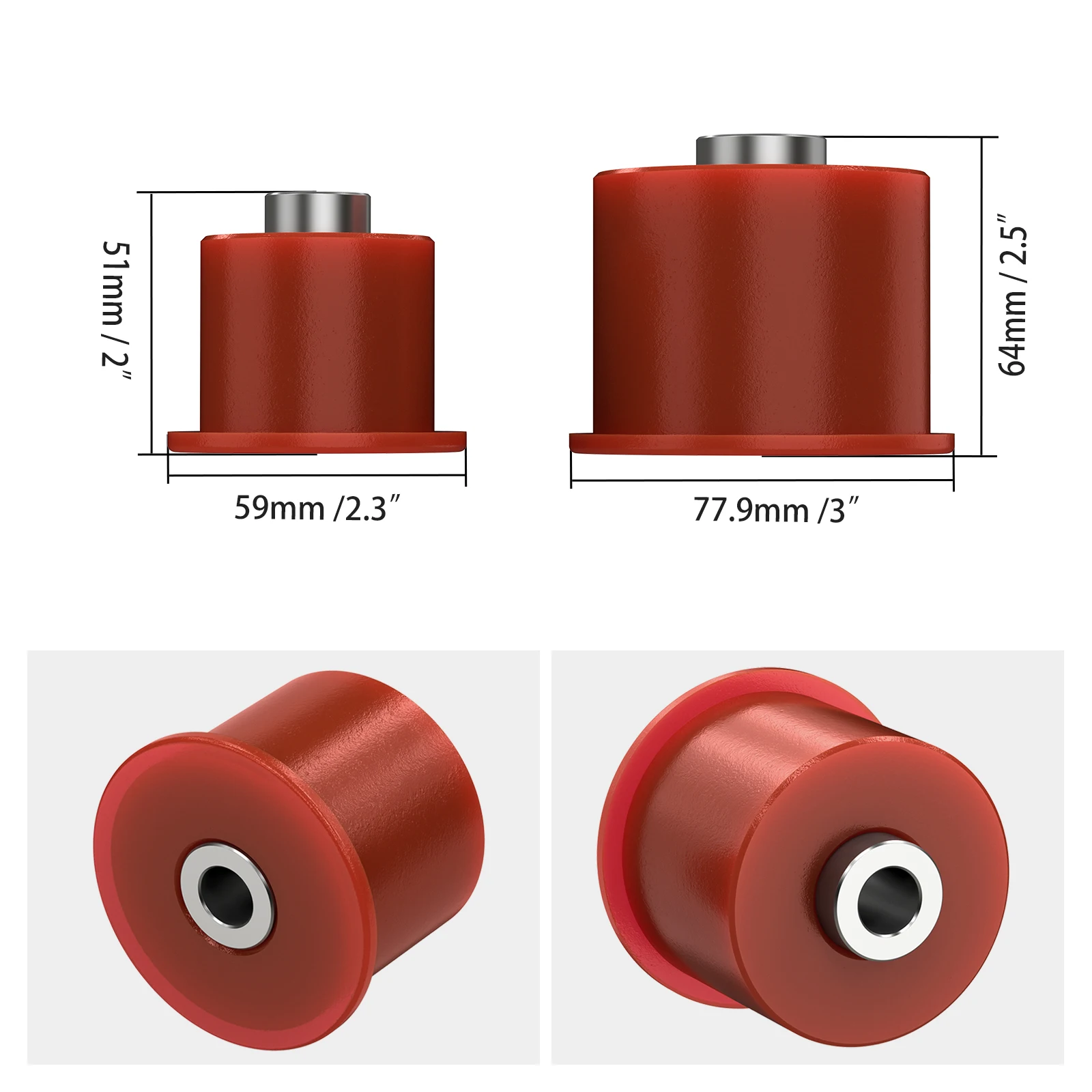 BEVINSEE Polyurethane Differential Mount Bushing Kit for BMW E46 1999-2005 for BMW Z4 E85 2003-2008 for BMW X3 E83 2003-2010