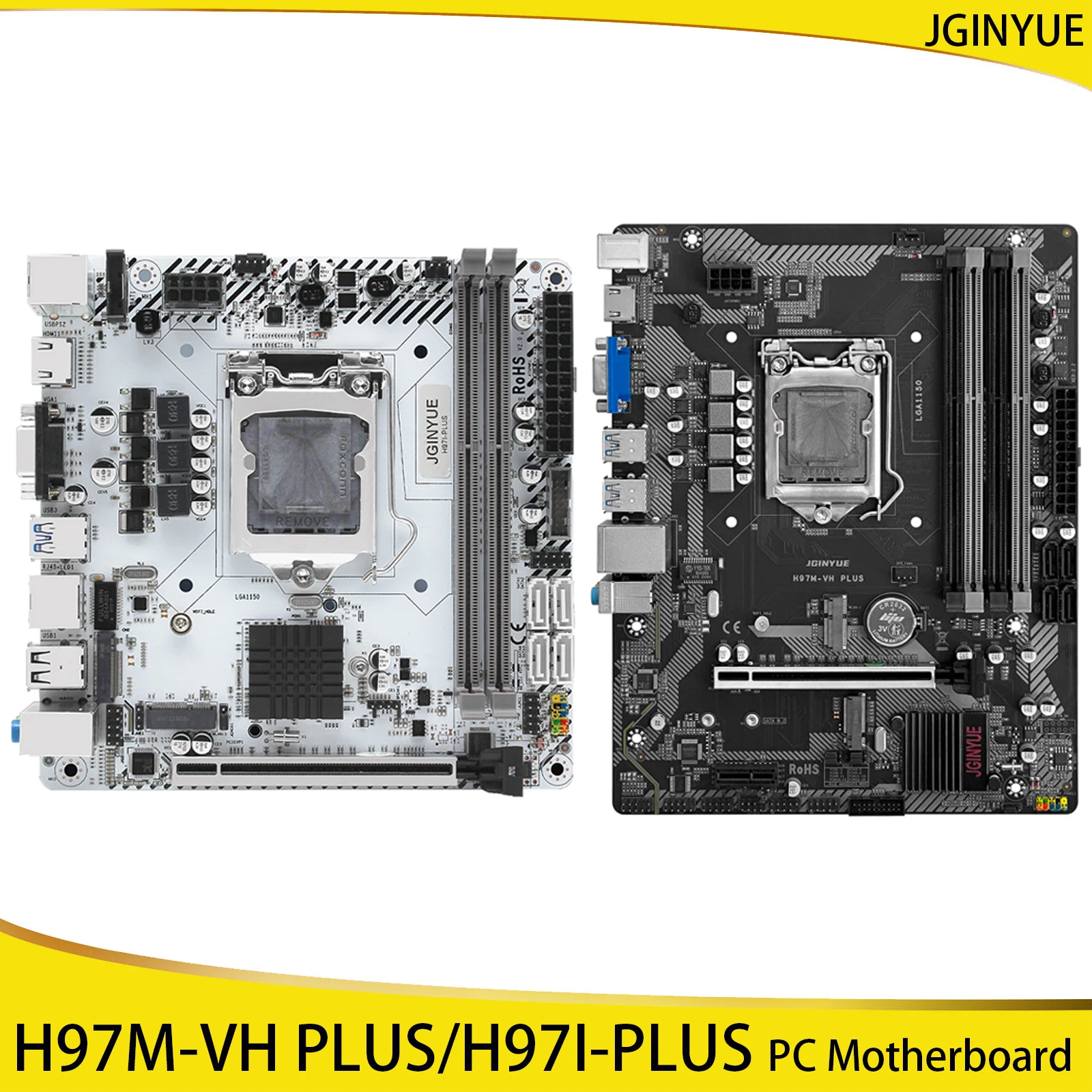 

1PC JGINYUE H97M-VH PLUS/ H97I-PLUS Motherboard DDR3 M-ATX/ITX Size M.2 NVME 16G/32G Motherboard For Home Gaming Office