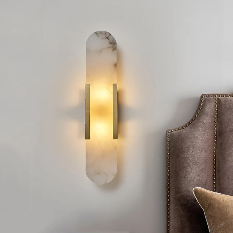 Đá Cẩm Thạch Tự Nhiên Sconce Đèn G4 Ổ Cắm Đèn Tường Bắc Âu Phần Cứng Phòng Khách Đầu Giường Phòng Ngủ Áo Ngực Khách Sạn Lối Đi Cầu Thang Lightingp