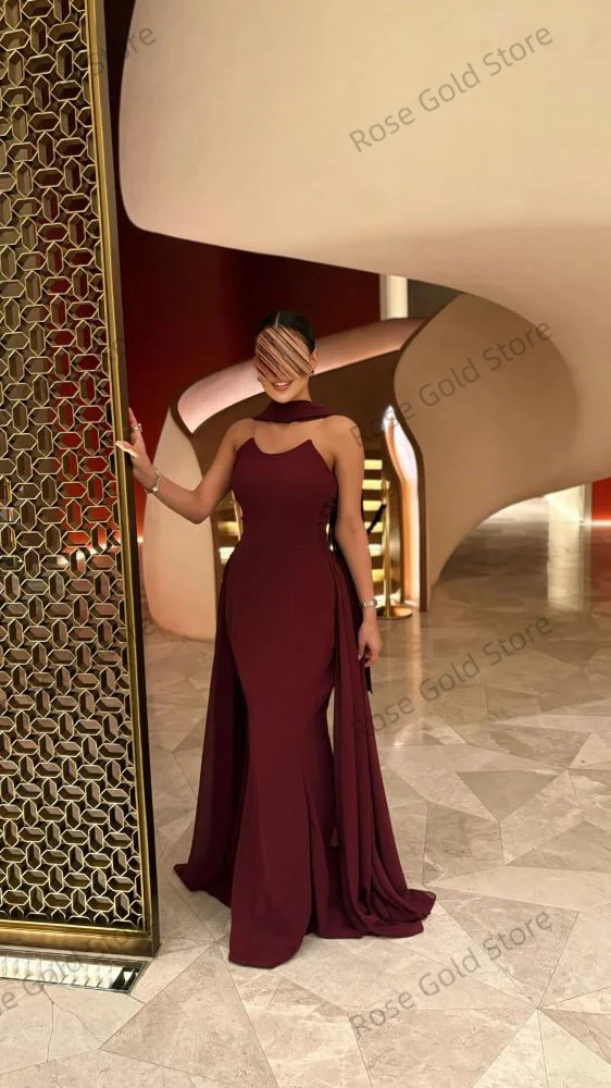 Elegant Mermaid Prom Dresses Sweetheart Burgundy Formal Women Evening Gowns Stain Formal Dubai Vestidos de Gala Customized