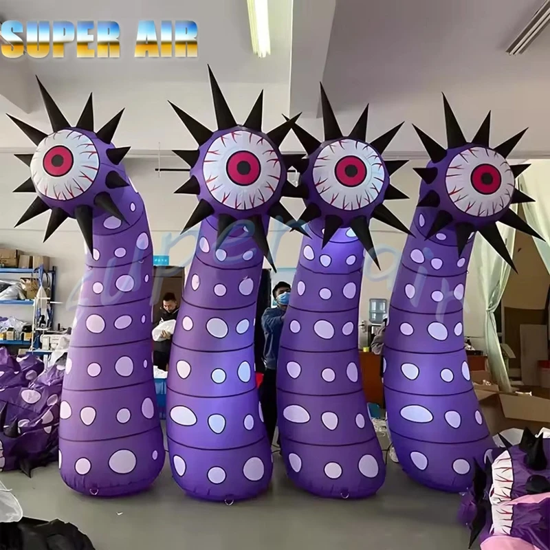Incredibile bulbo oculare gonfiabile per soffiaggio d'aria per occhi, mostro in piedi greaturo alieno di Halloween