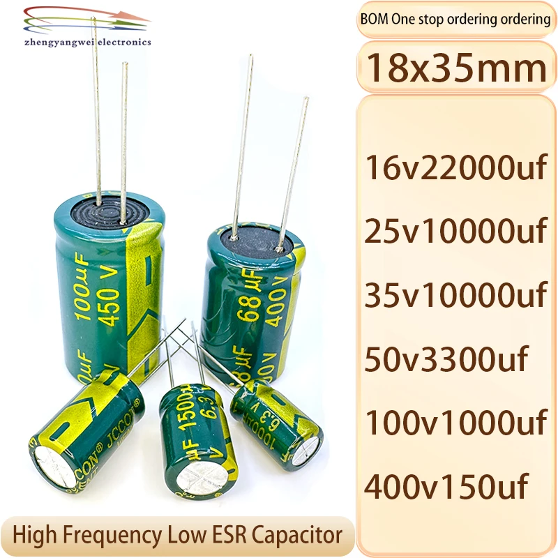 

2PCS 18x35 50v3300uf 100v1000uf 25v10000uf 35v10000uf 400v150uf 16v22000uf High frequency low resistance capacitor