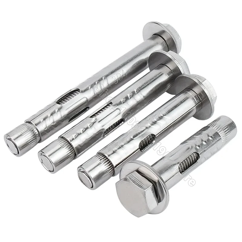 1Pc M6 M8 M10 M12 304 Stainless Steel External Hexagon Internal Expansion Screw Sleeve Concrete Anchor Built-in Tension Hex Bolt