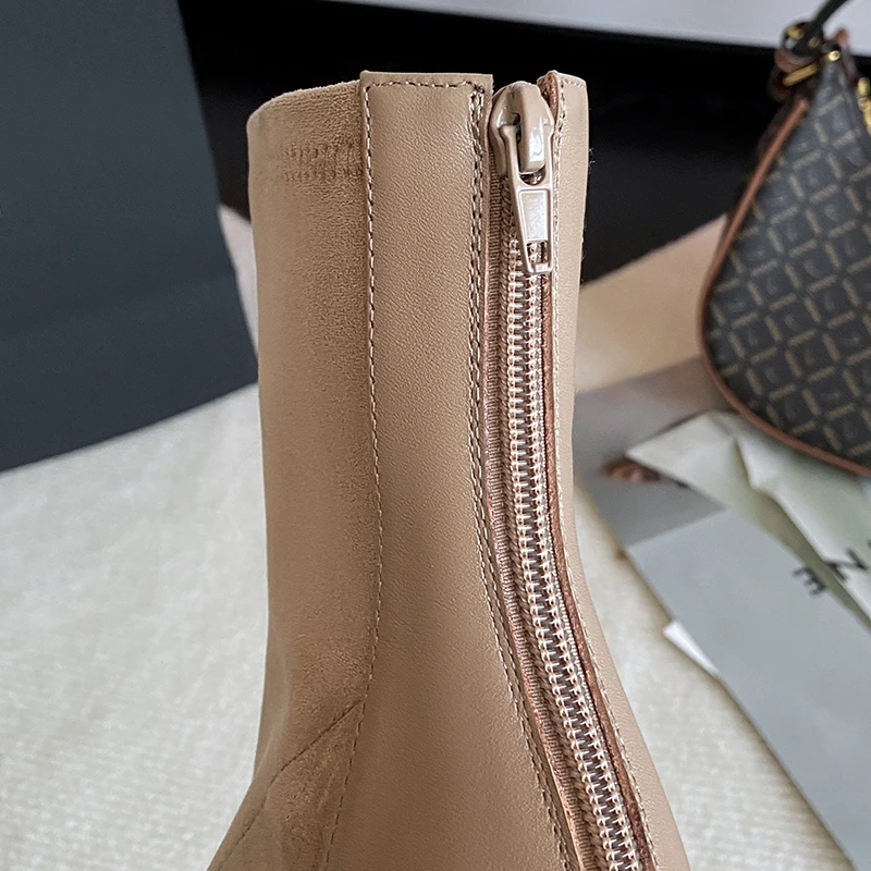 Taoffen Size 33-40 Women High Heel Boots New 2023 Zip Pointed Toe Shoes Woman Winter Fashion Party Short Boots Female Footwear