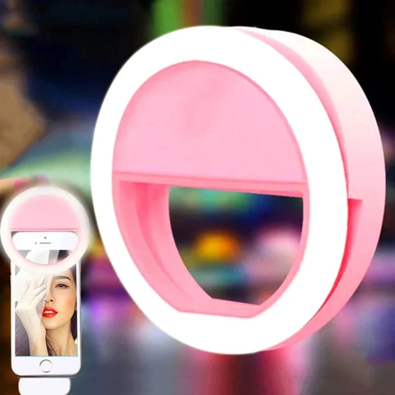 

1/2/3/4Pcs LED Selfie Ring Fill Light Cell Phone Third Gear Fill Light USB Charge Portable Beauty Flash Photo Beauty Light Live