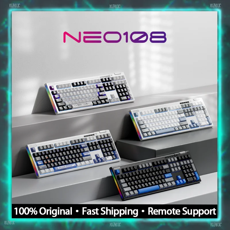 

NOE108 Customized Mechanical Keyboard Hot Swappable 108 Layout Gasket 5 Layer Foam BT 2.4G Wireless Dynamic RGB Controller Knob