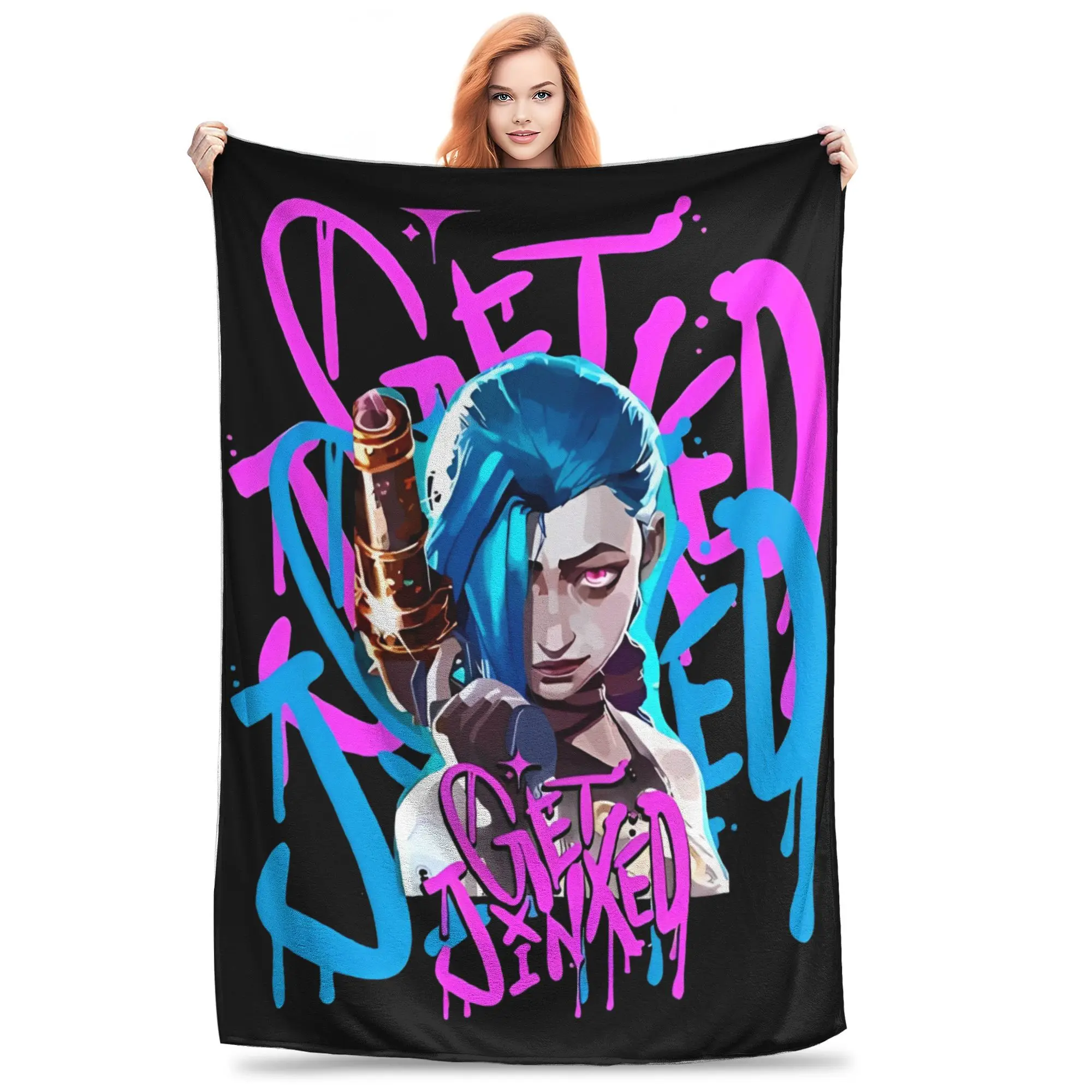 Arcane Jinx game lover fans  Accessories Blankets Soft Coral Fleece Plush  Throw Blankets Relax Plush Thin Quilt