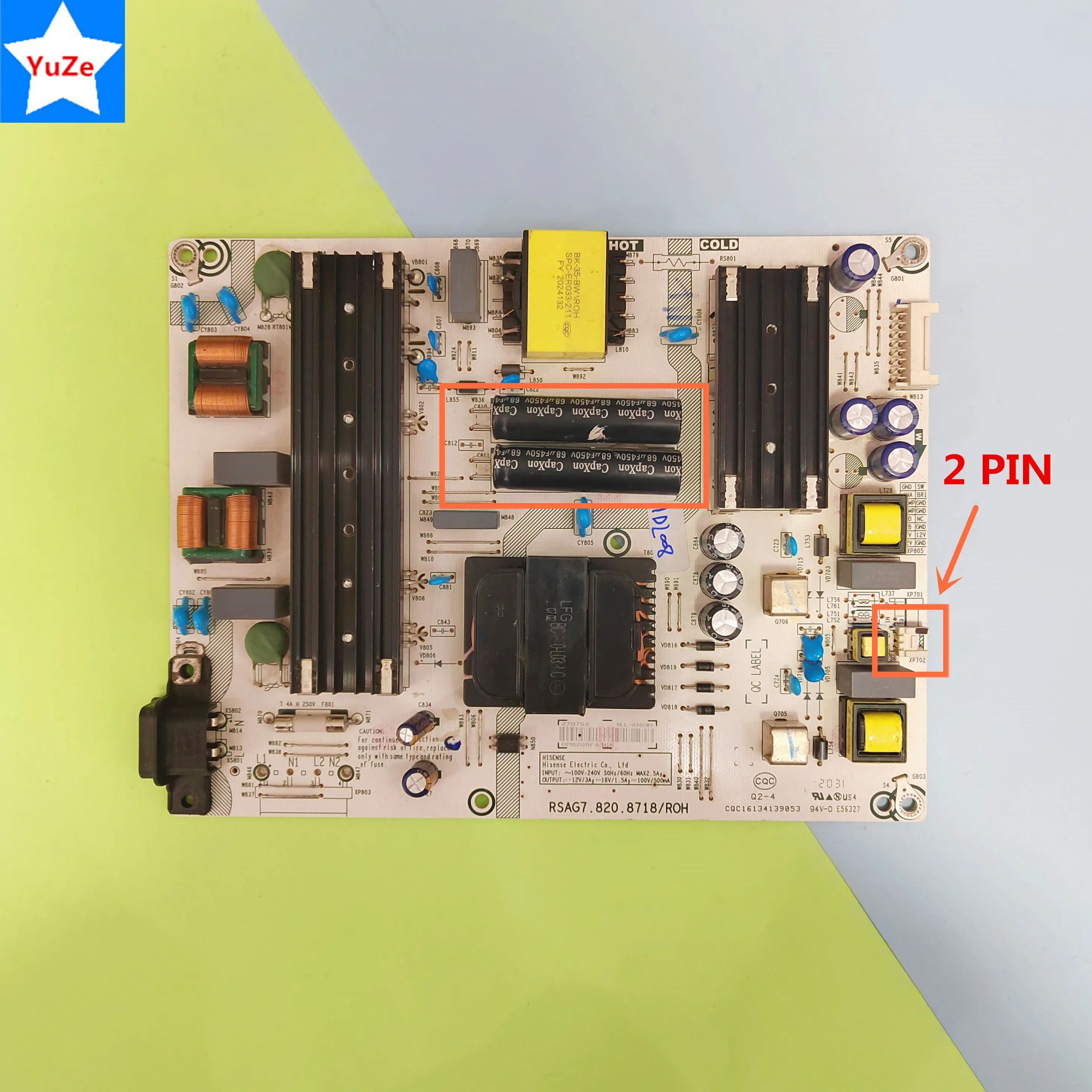 RSAG7.820.8718 RSAG7.820.8718/ROH Power Supply Board for 65H6570G 65R7G5 65A7100FTUK 65A7100 TV RSAG7 820 8718