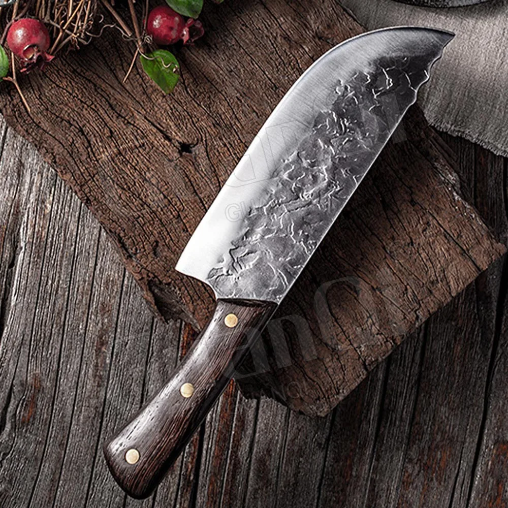 Handmade Chef Knife Forged High Carbon Clad Steel Chinese Cleaver Professional Kitchen Meat Vegetables Slicing Chopping Cooking