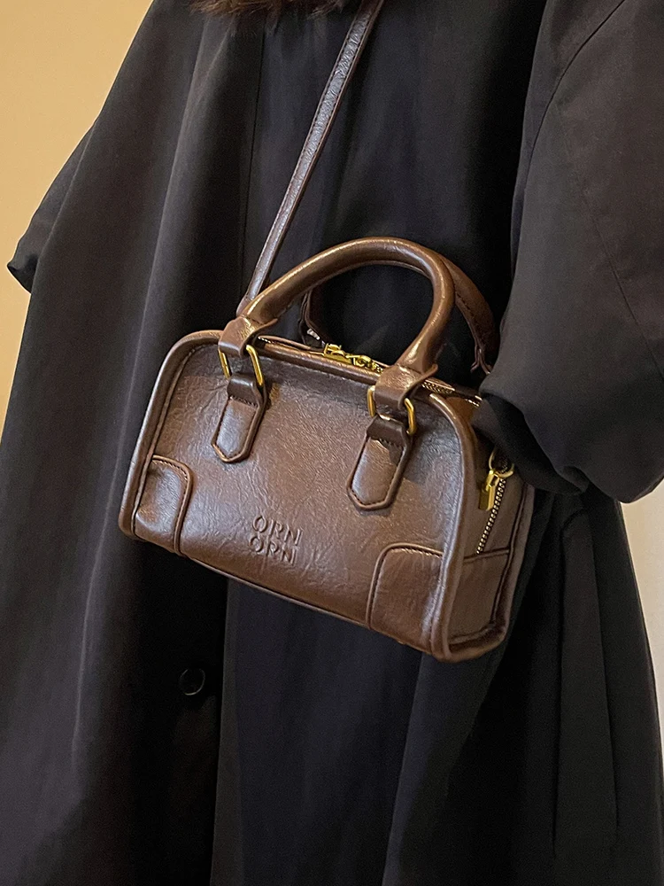 Retro Fashion Handheld Small Bag For Women New Minimalism Commuter Versatile Crossbody Bags Ladies Pu Leather Handbags For Work