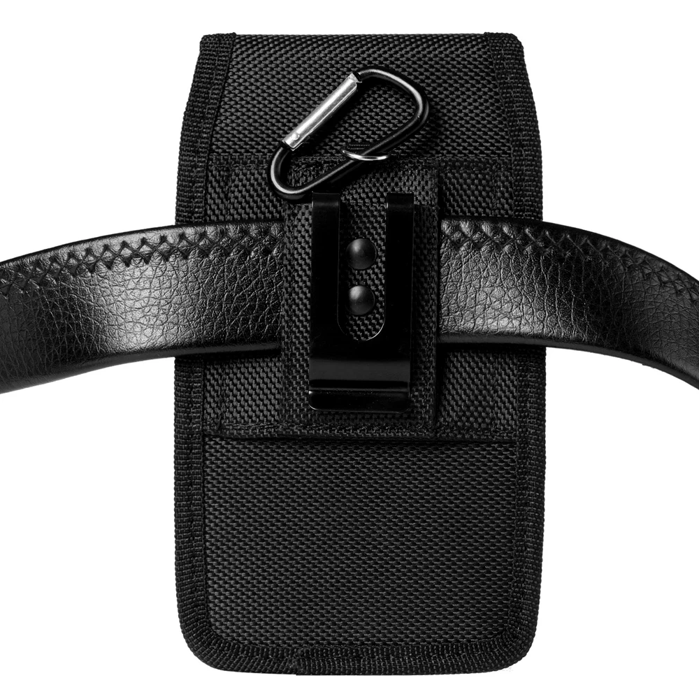 Vertical Nylon Cell Phone Belt Clip Holster Pouch Buckle Wallet Card Holder Case Cover For iPhone Samsung Xiaomi Phone Waist Bag